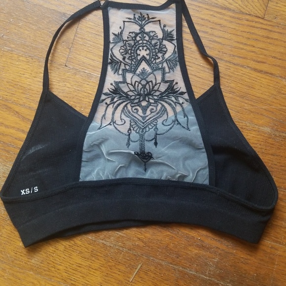 Last XS/S! Tattoo mesh back bralette in black - Picture 2 of 2